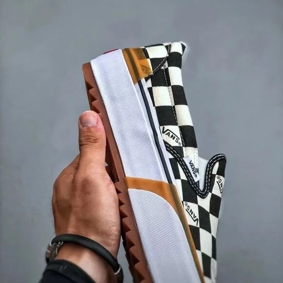 VANS Era Stacked Checkerboard Slip On Canvas Shoes - Picture 5 of 7